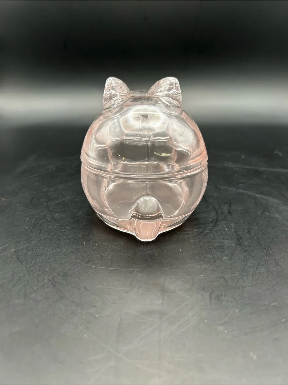 Crate & Barrel Pink Glass Bunny Trinket Dish